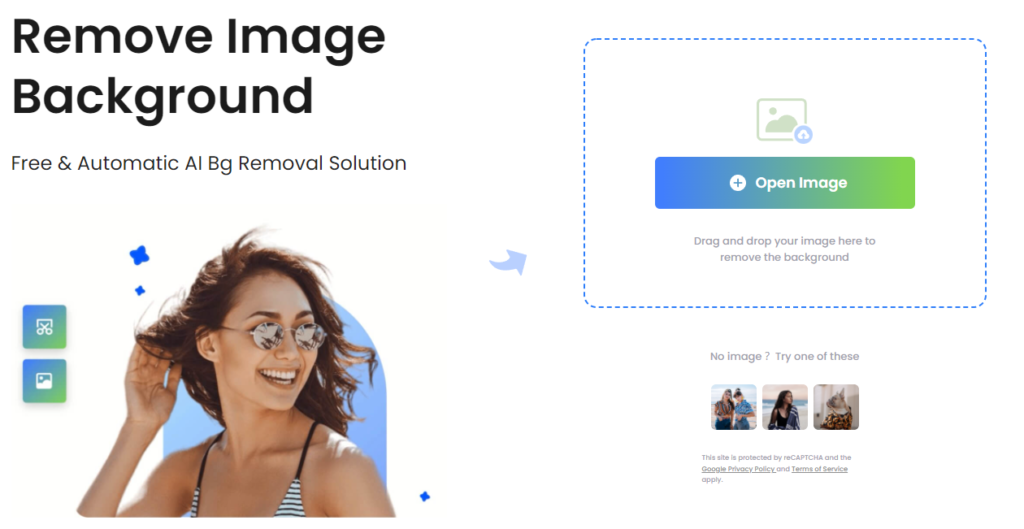 Fotor background remover website homepage