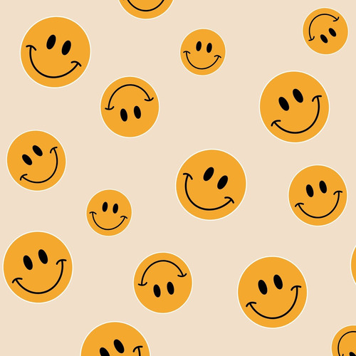 Beige Smiley Pattern Workout Playlist Cover