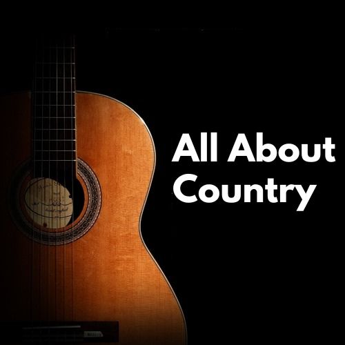 Black and White Minimalist Guitar All About Country Playlist Cover