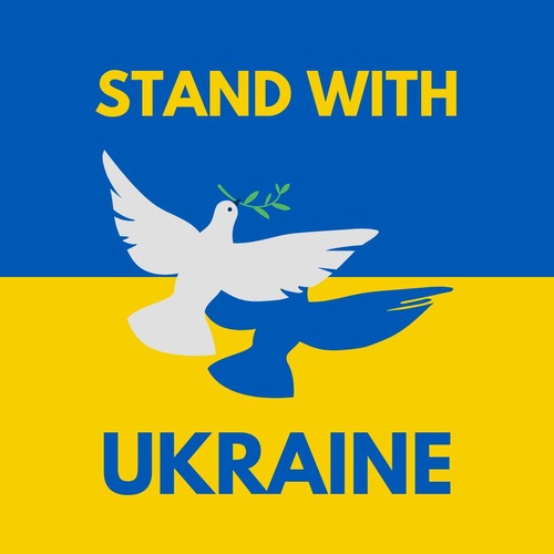 Blue and Yellow Stand with Ukraine Peace of Dove PFP