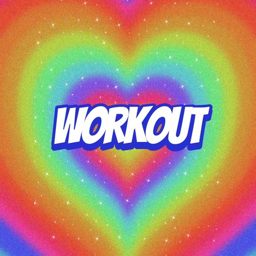 Colorful Rainbow Heart Retro Workout Playlist Cover
