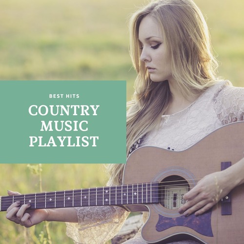 Green Woman Playing Guitar Photo Country Playlist Cover