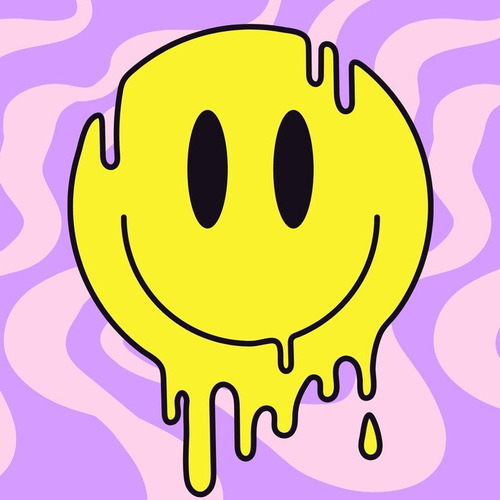 Violet and Yellow Retro Funny Melting Face Workout Playlist Cover