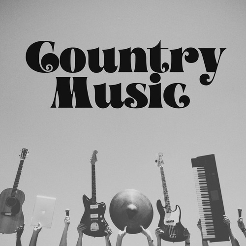 White and Grey Vintage Country Playlist Cover