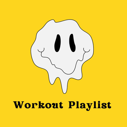 Yellow Smiley Melt Face Workout Playlist Cover
